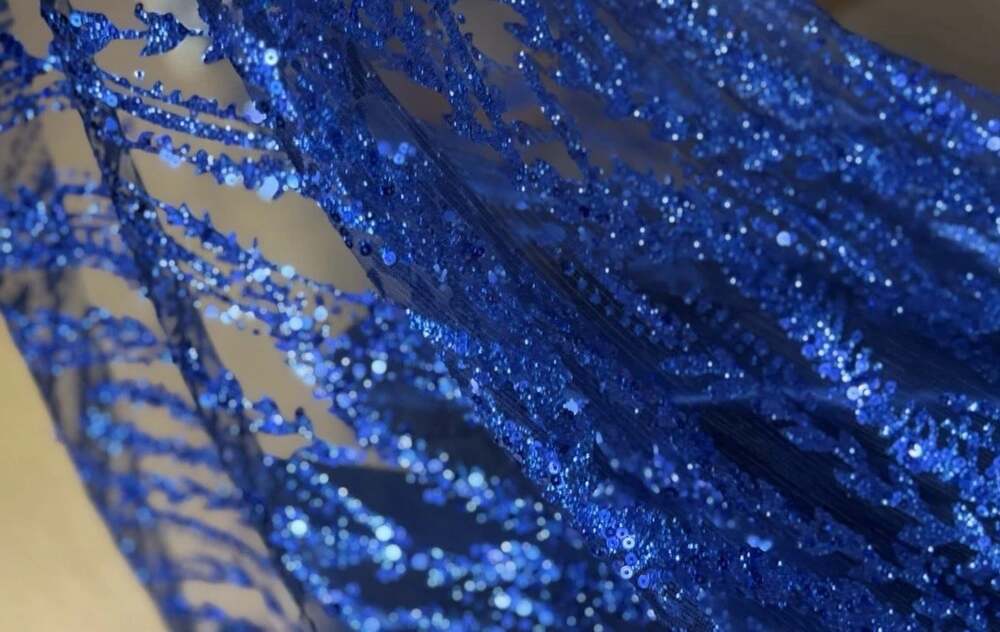 Blondie Nites Jr Size 5 Royal Blue Glitter-Mesh Corset Lace-Up Dress Pockets - Picture 11 of 16